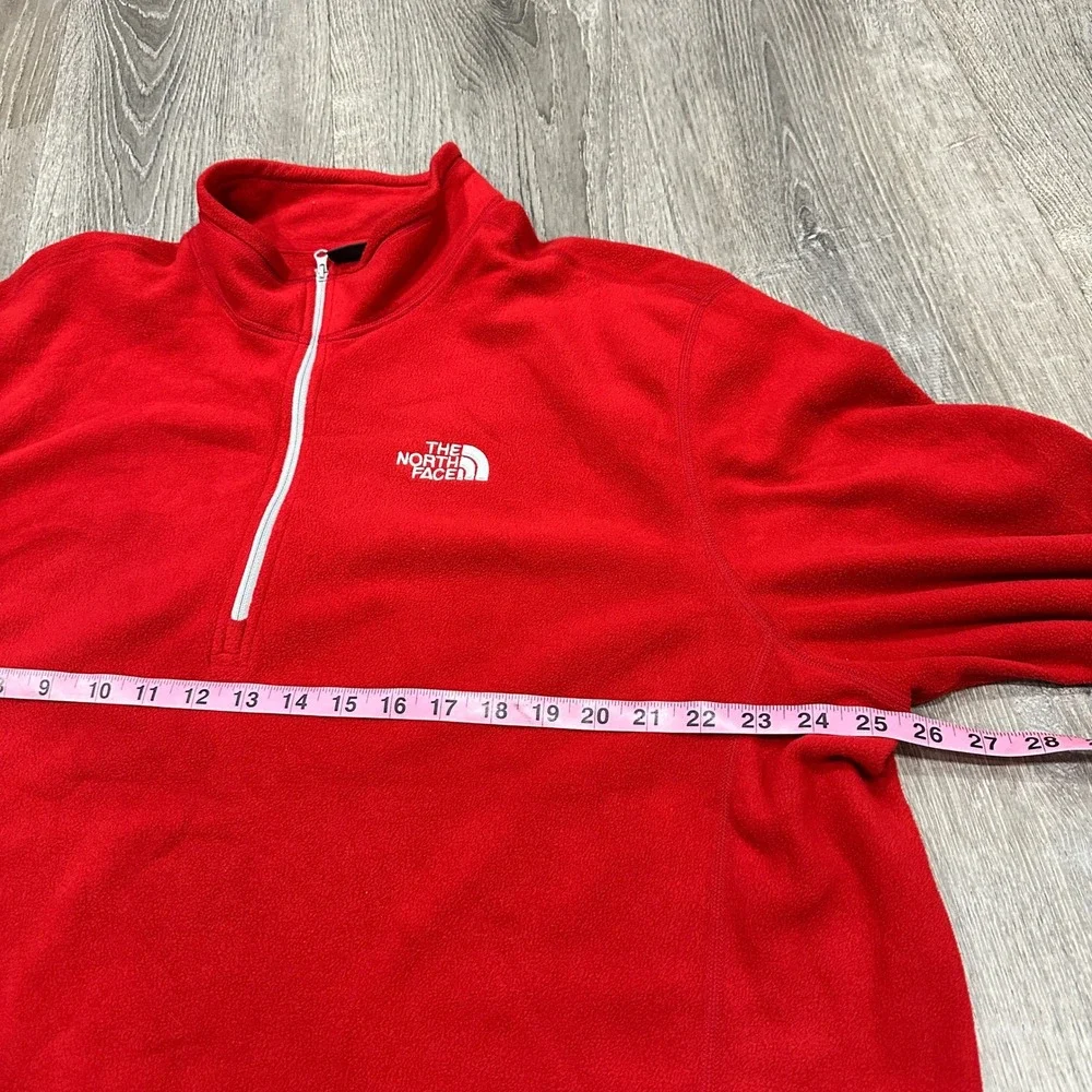 The North Face Sweater Men's‎ 2XL Red Fleece Quarter Zip Pullover Sweater